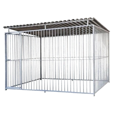 Chenil en Kit (2m x 3m) Barreaux Espacés de 8cm Avec Toit | Distripro Petfood