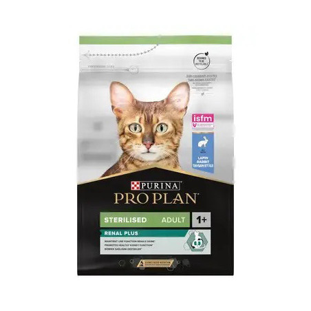 Pro Plan Stérilisé Renal Plus Riche en Lapin - 3kg | Distripro Petfood